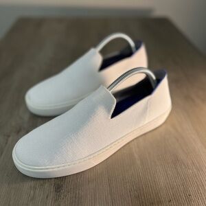 Rothy's The Original Slip-On Sneaker White Blue Shoes